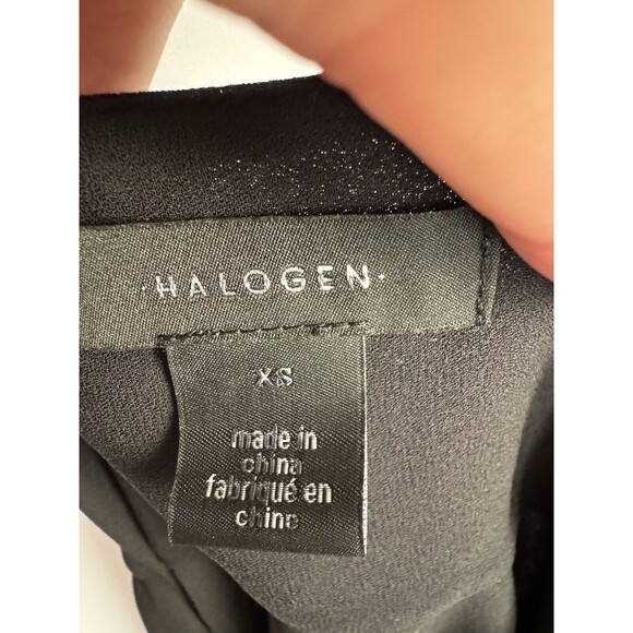 NWT Halogen Blouse Women’s XS Black Short Sleeve B-neck Draven Shirt - Picture 4 of 5